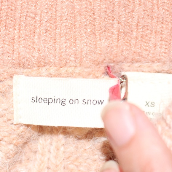 Sleeping On Snow, cable knit off the shoulder soft sweater Anthropologie - Picture 9 of 13